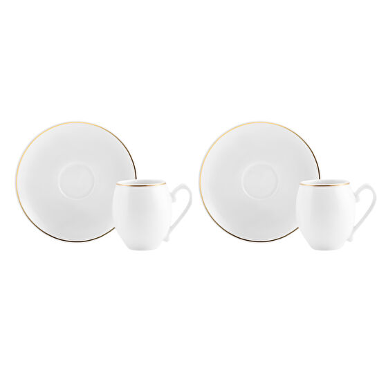 Karaca İznik Beyaz 2 Kişilik Kahve Fincan Takımı 90 ml