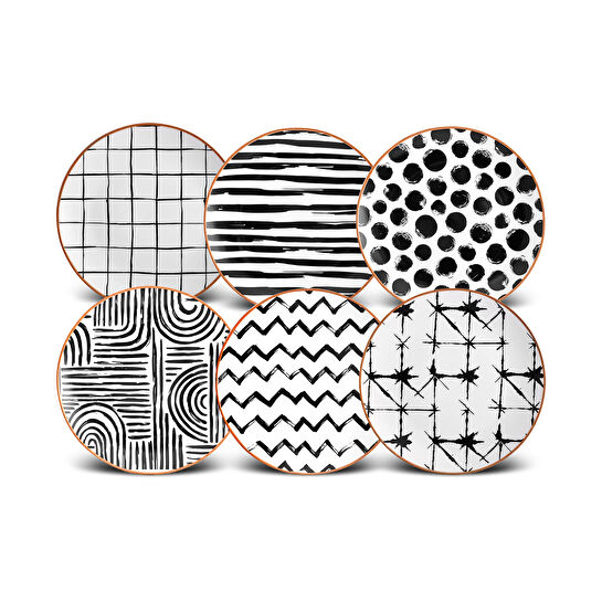 Karaca Delta 6 Parça Porselen Pasta Seti 19 Cm