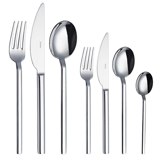 Jumbo 8100 89 Parça 12 Kişilik Çatal Kaşık Bıçak ve Servis Seti