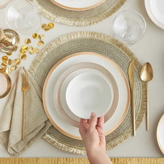 Karaca Gold Line Porselen 24 Parça 6 Kişilik Yemek Takımı