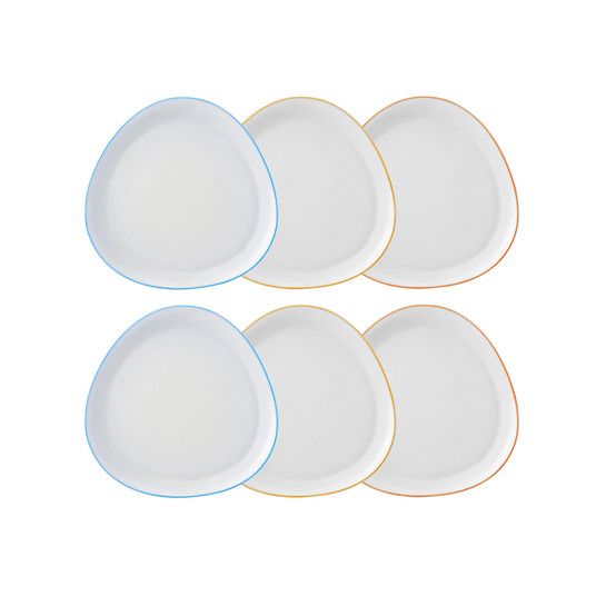 Karaca Sky Renkli Rimli 6 Kişilik 18 cm Pasta Takımı
