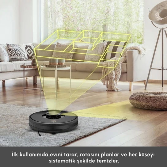 Karaca Vantuz Off-Road RS007 2 in 1 Haritalamalı ve Moplu Vacuum Konuşan Robot Süpürge