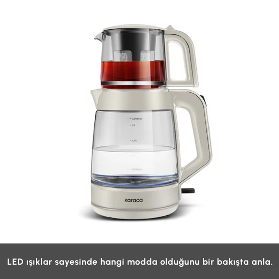 Karaca Glass Tea Xl 2 in 1 Cam Çay Makinesi Starlight