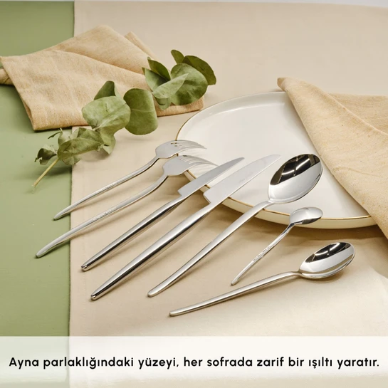 Karaca Elegance Whisper Platin 12 Kişilik 84 Parça Çatal Kaşık Bıçak Takımı