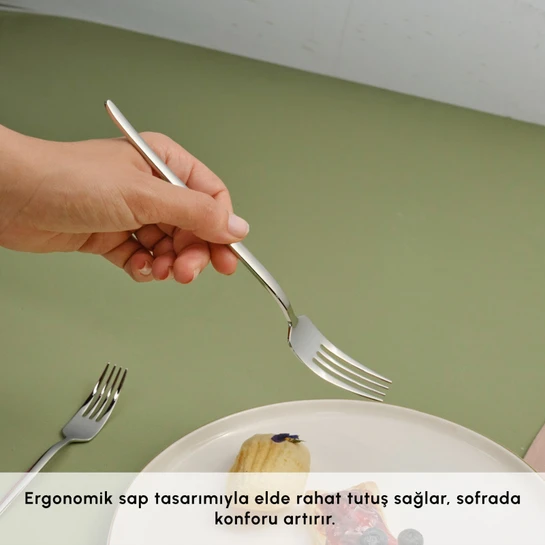 Karaca Elegance Whisper Platin 12 Kişilik 84 Parça Çatal Kaşık Bıçak Takımı