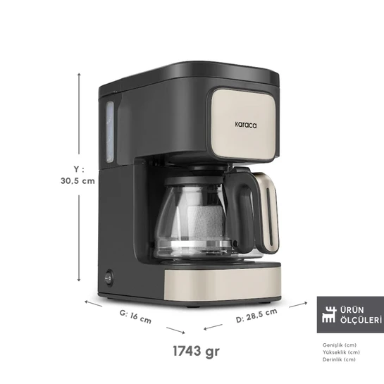 Karaca Just Coffee Aroma 2 In 1 Filtre Kahve ve Çay Demleme Makinesi Bej