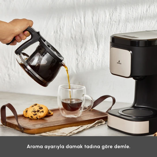 Karaca Just Coffee Aroma 2 In 1 Filtre Kahve ve Çay Demleme Makinesi Bej