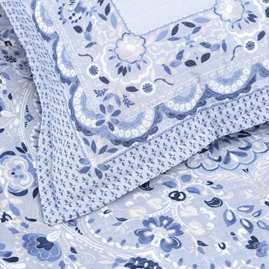 Karaca Home Mihver İndigo Kapitoneli Çift Kişilik Yatak Örtüsü Set