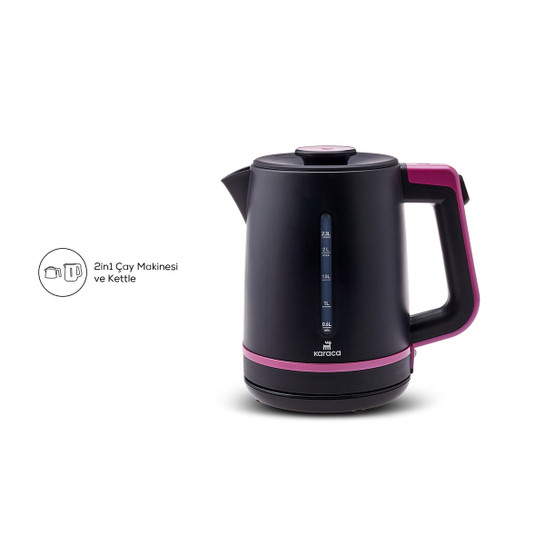 Karaca Maxi Tea XL 2in1 Cam Demlikli Çay Makinesi ve Kettle Raspberry