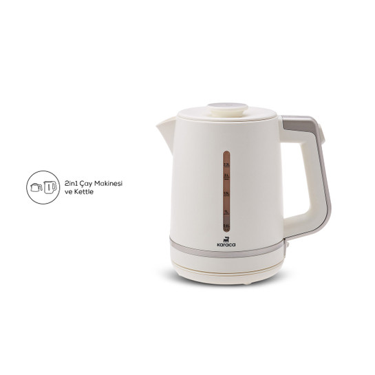 Karaca Maxi Tea XL 2in1 Cam Demlikli Çay Makinesi ve Kettle Mulberry