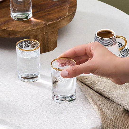 Karaca Derin 6'lı Kahve Yanı Bardağı 125 Ml Gold