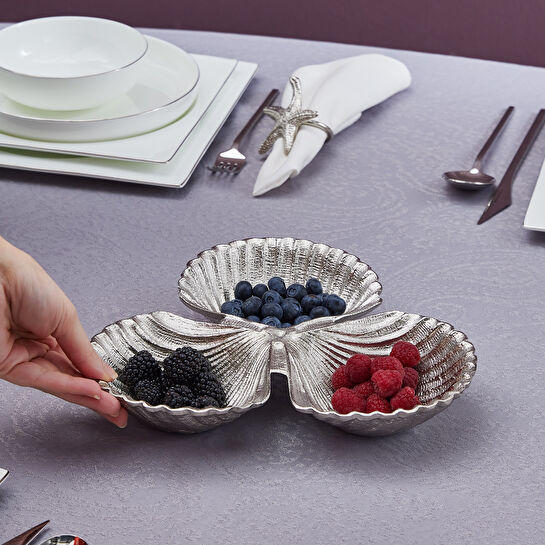 Karaca Home Gale 3'lü Çerezlik Gümüş