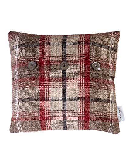 Karaca Home Country Ekose Kırlent Düğmeli