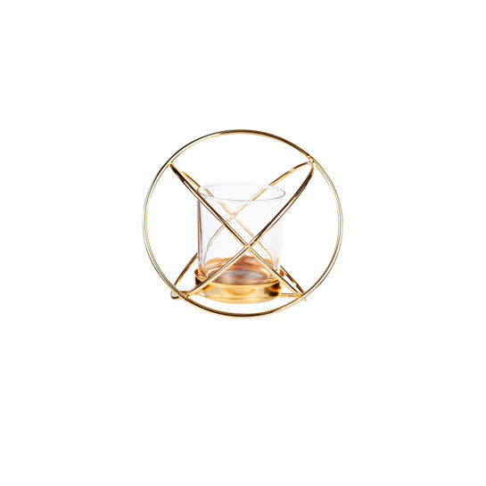 Karaca Home Geometri Yuvarlak Mumluk Gold 12 cm