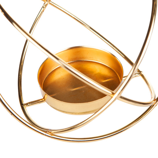 Karaca Home Geometri Yuvarlak Mumluk Gold 12 cm