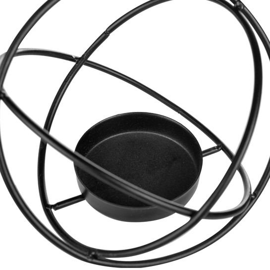 Karaca Home Geometri Yuvarlak Mumluk Siyah 12 cm
