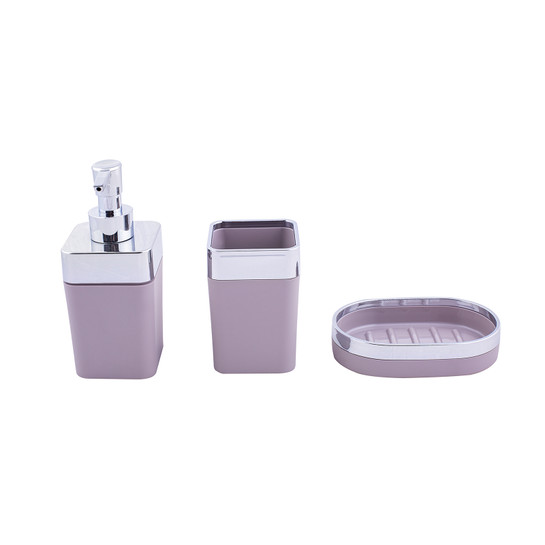 Karaca Home Gri/Gümüş 5 Parça Kare Banyo Seti