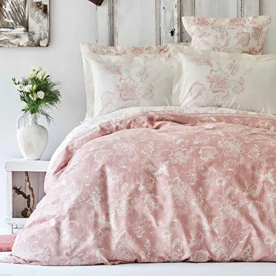 Karaca Home Odine Pudra Pamuk Çift Kişilik Nevresim Takımı