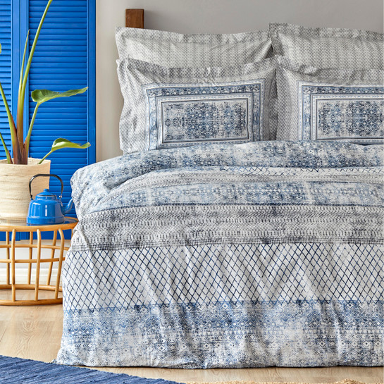Karaca Home Gianna İndigo Pamuk Çift Kişilik Pike Takımı