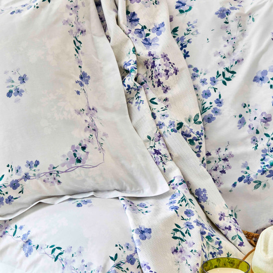 Karaca Home Montez Lila %100 Pamuk Çift Kişilik Nevresim Pike Set