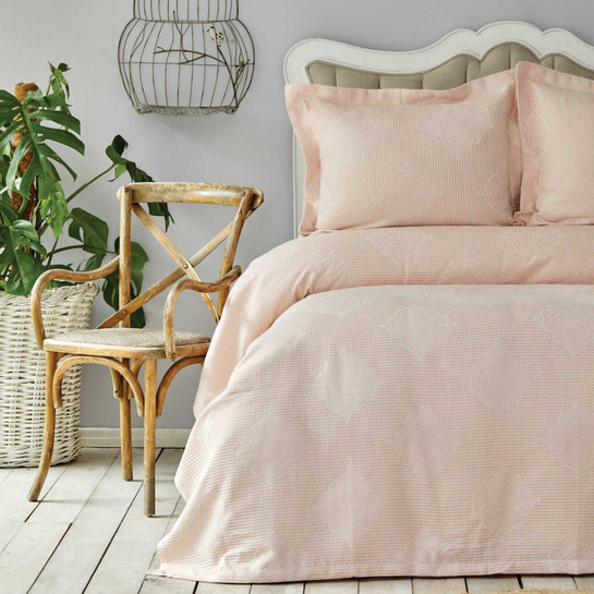 Karaca Home Eva Pudra Çift Kişilik Yatak örtüsü Seti