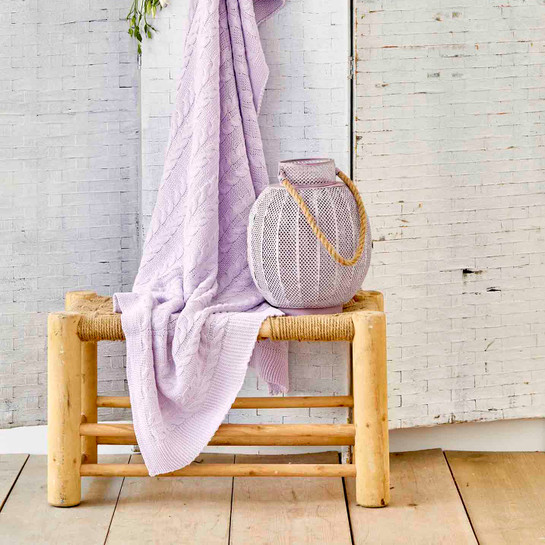 Karaca Home Perla Açık Lila Throw Örgü Battaniye