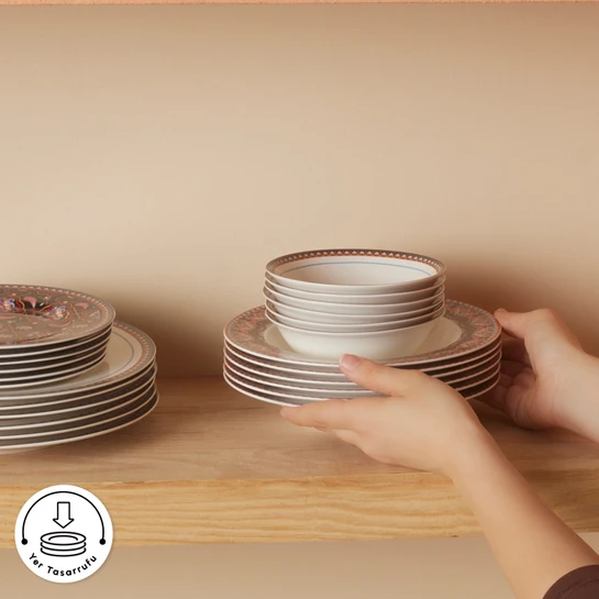 Karaca Forever Bone Agra 24 Parça 6 Kişilik Yemek Takımı