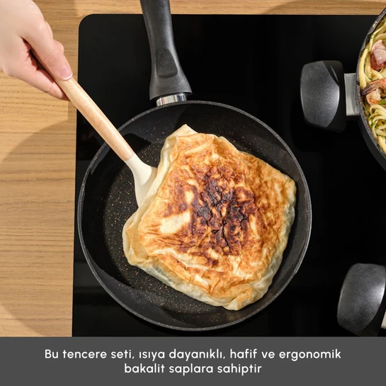 Karaca Biogranit Blackgold 7 Parça Tencere Seti