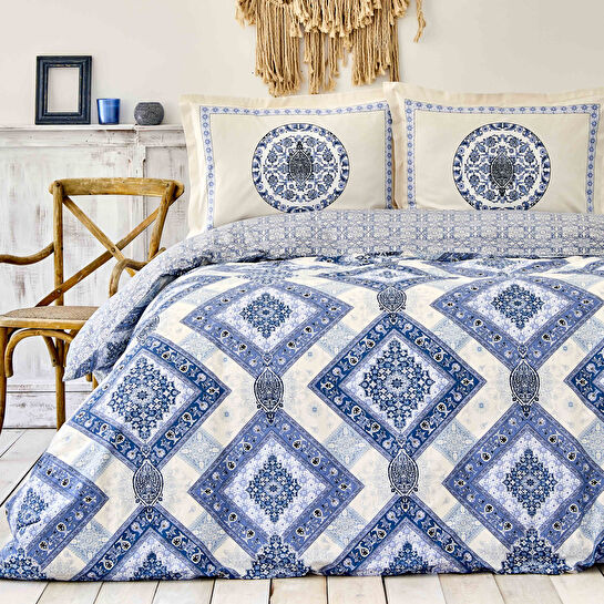 Karaca Home Levni Mavi Çift Kişilik Pike Yastık Set