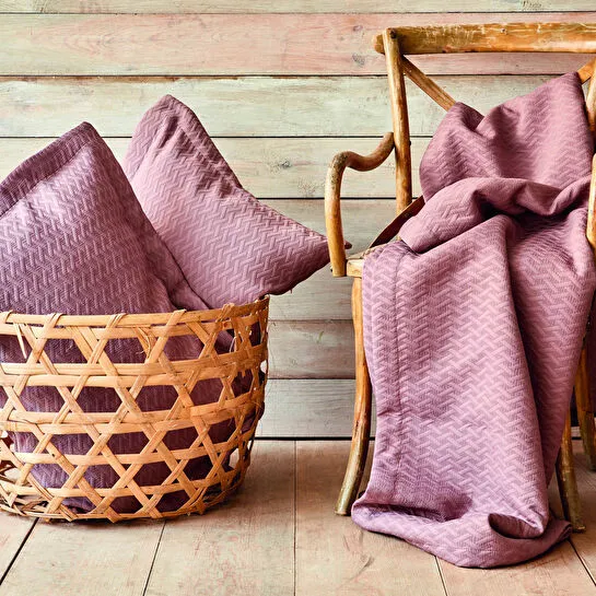 Karaca Home Charm Bold Açık Mürdüm Çift Kişilik Yatak Örtüsü Seti