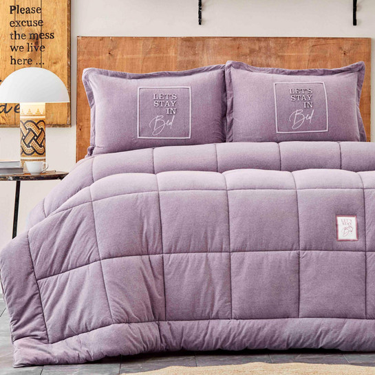 Karaca Home Toffee Lila Çift Kişilik Cotton Comfort Uyku Seti