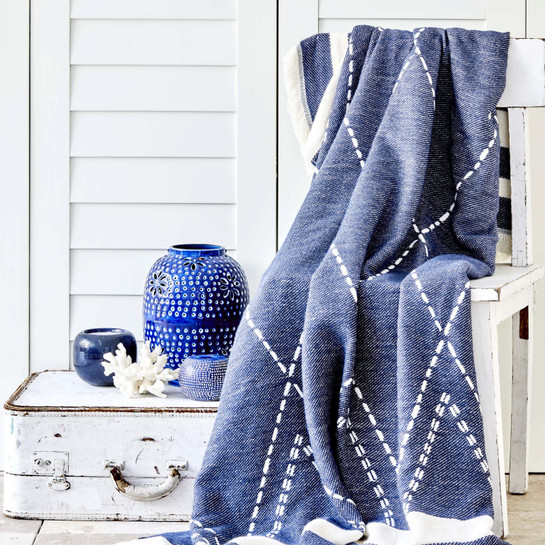 Karaca Home Costa İndigo Throw