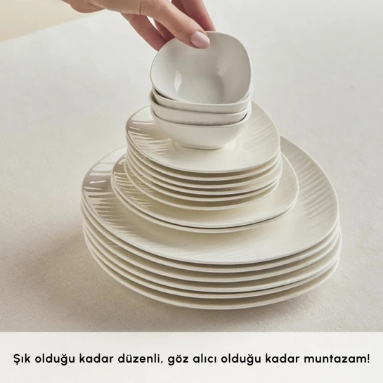 Karaca Forever Bone Oyster 26 Parça 6 Kişilik Kahvaltı Takımı