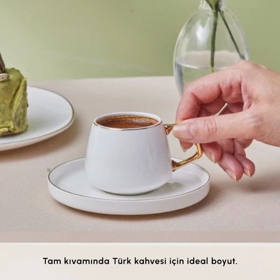 Karaca Streamline Saturn 6 Kişilik Kahve Fincanı Takımı 100 ml Gold