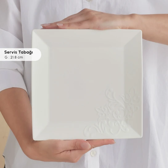 Karaca Forever Bone Trend Emboss 32 Parça 6 Kişilik Kahvaltı Takımı