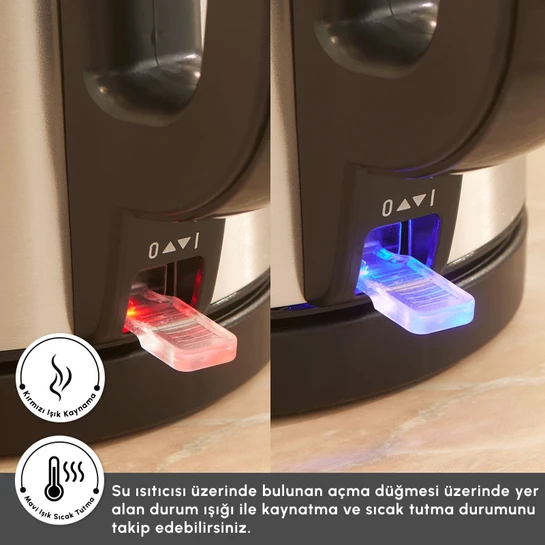 Karaca Tea Break 2 in 1 Su Isıtıcı Çelik Çay Makinesi Inox Siyah