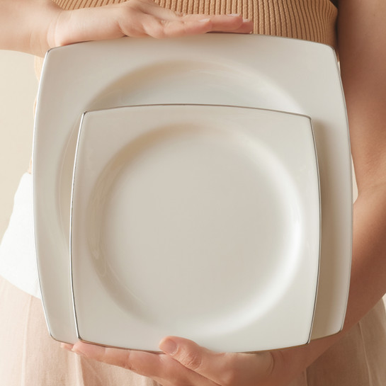 Karaca Square Bone Talia 60 Parça 12 Kişilik Yemek Takımı Platin