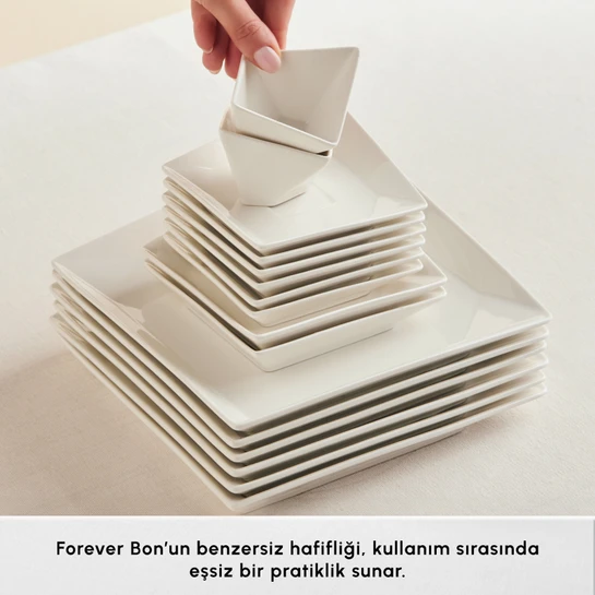 Karaca Forever Bone Origami 26 Parça 6 Kişilik Kahvaltı Takımı