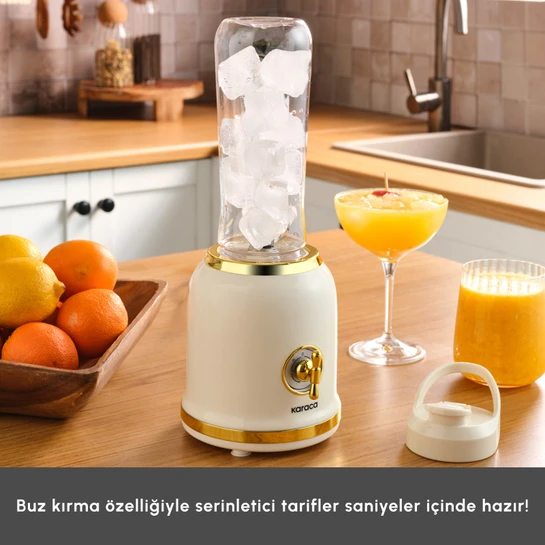 Karaca Retro Personal Kişisel Smoothie Blender Cream