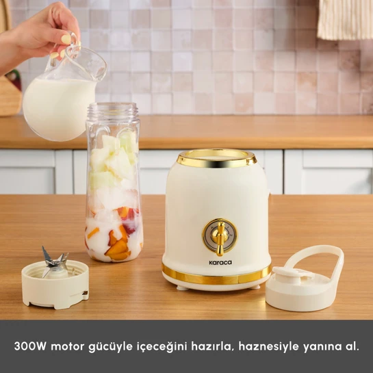Karaca Retro Personal Kişisel Smoothie Blender Cream