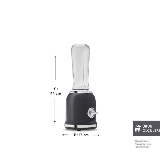 Karaca Retro Personal Kişisel Smoothie Blender Black