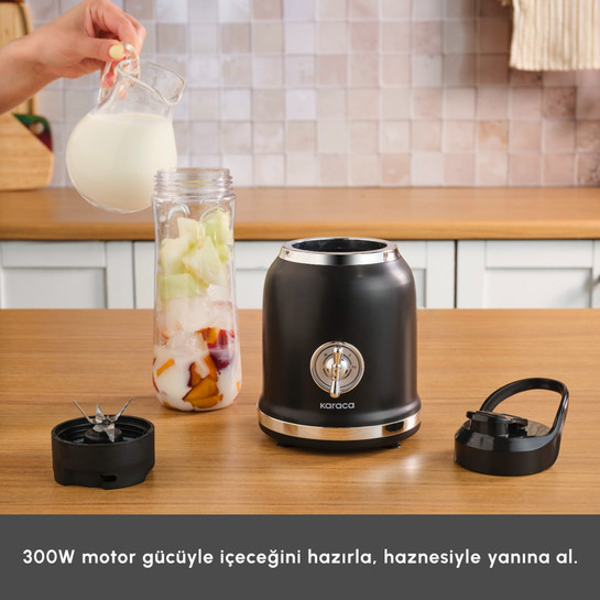 Karaca Retro Personal Kişisel Smoothie Blender Black