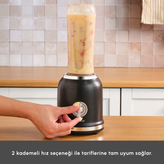 Karaca Retro Personal Kişisel Smoothie Blender Black