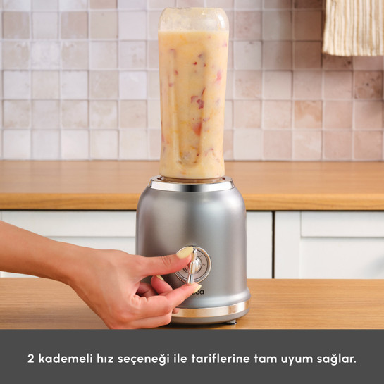 Karaca Retro Personal Kişisel Smoothie Blender Grey