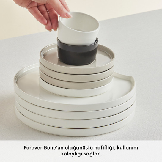 Karaca Red Carpet Collection X Hussein Chalayan Forever Bone Poly 28 Parça 6 Kişilik Kahvaltı Takımı
