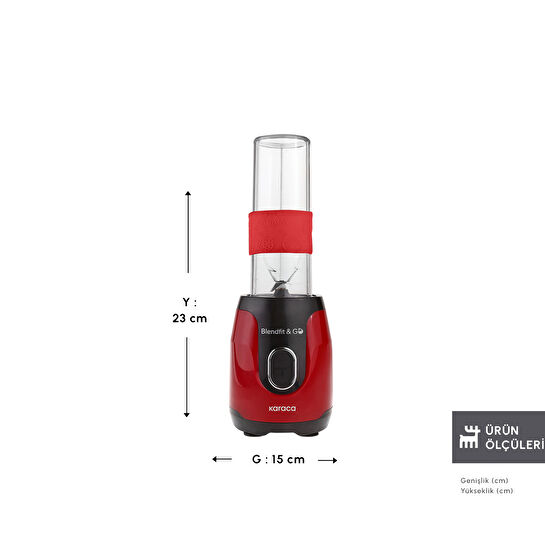 Karaca Blendfit Go Personal Kişisel Smoothie Blender Red