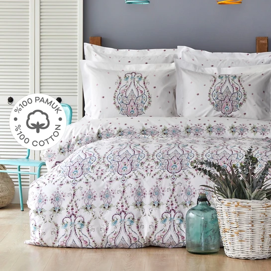 Karaca Home Nery Mürdüm %100 Pamuk Çift Kişilik Nevresim Takımı
