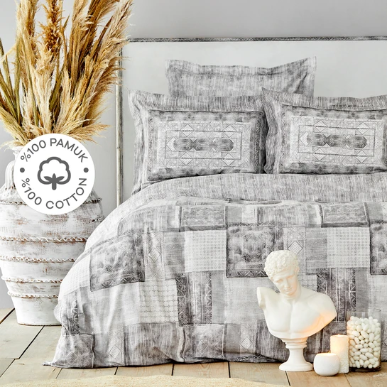 Karaca Home Carell Gri %100 Pamuk Tek Kişilik Nevresım Takımı