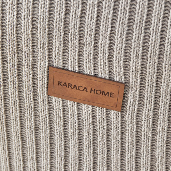 Karaca Home Coline Bej Çift Kişilik Triko Yatak Örtüsü Seti