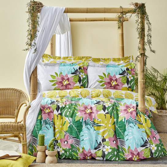 Karaca Home Tropic Yeşil %100 Pamuk Çift Kişilik Nevresim Takımı